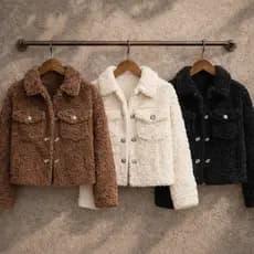 Casaco TEDDY Feminino Pelúcia Blusa Pelinho Botões Frio Inverno
