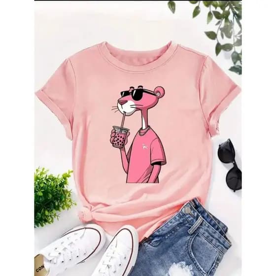 Camiseta Feminina Estampada 100% Algodão Alta Qualidade