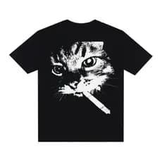 Camiseta Unissex 100% Algodão Estampa Gato Fumante