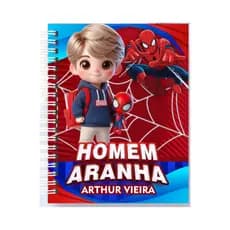 Caderno Personalizado Homem Aranha Volta As Aulas A5 80 Fls Spider Man 1 Materia Heroi Marvel Estudos Escola Escolar