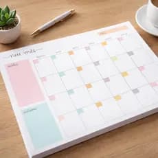 Bloco Planner Mensal De Mesa Destacavel Organizacao Planner Diario A4 Bloco Mensal Premium 50 folhas