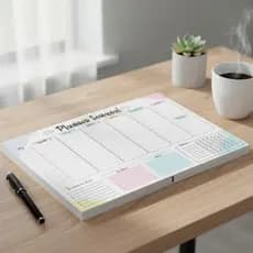 Bloco Planner Semanal A4 Diario Mesa Destacável C/ 52 Folhas Cores Diversas Agenda Semanal Planner de Mesa 2026 Cute