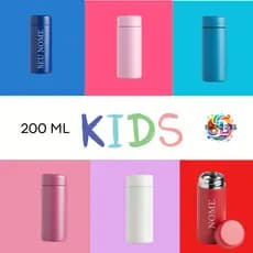 Garrafa Térmica Personalizada Mini 200ml Resistente Durável Colorida Versátil