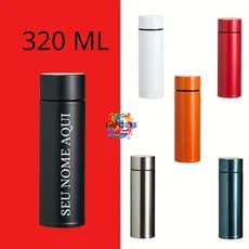 Garrafa Térmica Personalizada Nome Compacta 320ml em Inox 304 com Tampa Segura – Perfeita para o Dia a Dia