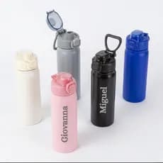 Garrafa Térmica com Canudo Personalizada 680ml C/ Nome e Alça
