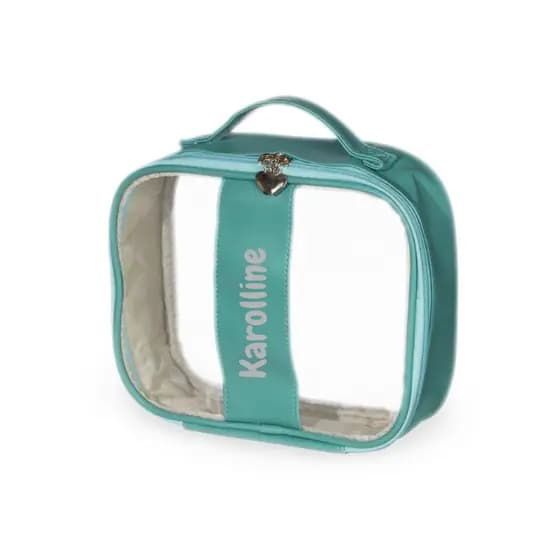 Nécessaire Bolsa Personalizada Transparente para Organizar Maquiagem