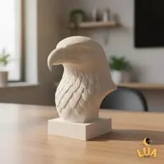 Águia Busto Decorativo – Estátua em Impressão 3D, Enfeite de Luxo para Escritório e Sala