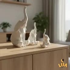 Elefantes Decorativos 3D Geométricos – Estilo Moderno para sorte e elegancia na casa