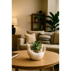 Vaso Decorativo Luxo com Planta Minimalista para Decoração  –  Escultura Mão Porta-Joias Criativo