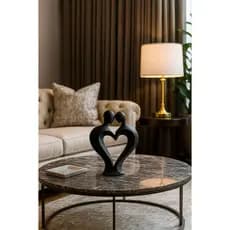 Escultura Abstrata Casal Coração Amor – Decoração Moderna Sala Quarto Presente Romântico Casa