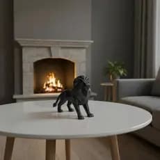 Leão Geométrico Escultura Estátua Decorativa Moderna Enfeite Sala Escritório Casa Luxo Estilizada