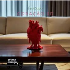 Coração Anatômico 3D com Base – Modelo Realista para Estudos e Decoração - Modelo Decorativo