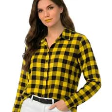 Camisa Xadrez Feminina Festa Junina Manga Longa Estilo Blogueira Buffalo Blusa Botões Luxo Top