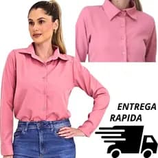 Camisa Feminina Social de Botão – Modelo Elegante e Atemporal