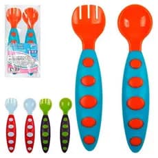 Kit Talher Infantil Garfo e Colher para Bebe 14cm
