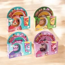 Kit Refeição Infantil Criança Bebê 3 Peças Prato Tigela Copo Meus Melhores Amigos