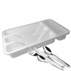 Porta Talheres para Gaveta com Tampa 4 Divisórias - Organizador de Talheres