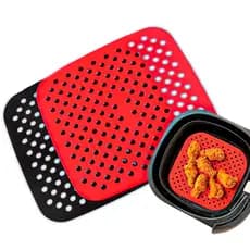 Forro Tapete de Silicone para Air Fryer Quadrado Universal Fritadeira
