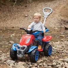 Quadriciclo Carrinho de Passeio  Infantil Maral Com Pedal Buzina Empurrador Motoquinha Spider