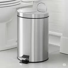 Lixeira Inox Pedal 5 litros Alça Cesto Interno Removível  Banheiro Cozinha Escritório 5L Moderna