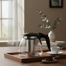 Bule Chaleira Vidro Com Infusor Inox Para Chá 900Ml Moderna E Elegante Limpa fácil Sem Cheiro