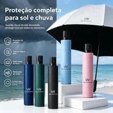 Guarda-Chuva Solar Umbrella UV – 2 em 1, Guarda-Sol de Proteção Solar com Três Dobras LEN-1265