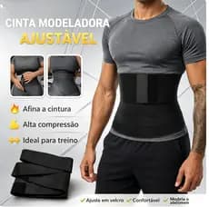 Faixa Unissex 3M/5M – Cinta Modeladora Ajustável Preta com Suporte para a Região Lombar e Proteção M03/M04