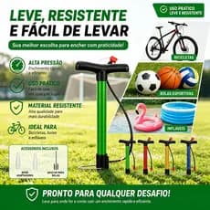 Bomba de Ar 50cm Portátil – Alta Pressão para Futebol, Vôlei, Basquete e Bike