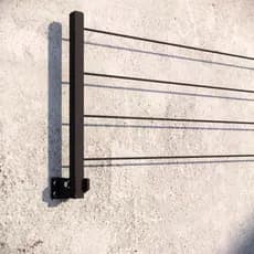 Varal de Parede Retrátil 5m Cabo de Aço Até 80kg Dobrável para Sacada Muro