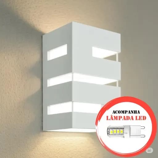 Arandela Externa com LED - 3 Frisos para Parede e Muro – Iluminação Decorativa Moderna e Econômica