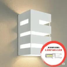 Arandela Externa com LED - 3 Frisos para Parede e Muro – Iluminação Decorativa Moderna e Econômica