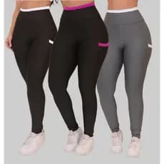 Kit 3 Calça Leging Confortavel com bolsos Laterais Premuim