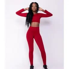 Conjunto Feminino Para Academia, Yoga, Pilates Com Blusa Manga Comprida + Calça