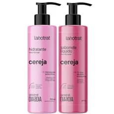 COMBO Kit Sabonete Liquido + Hidratante Corpo E Rosto Labotrat Dia A Dia Cheiro De Fruta Cereja 190ml