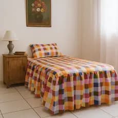 lençol solteiro elástico babado 3 em 1 algodão  microfibra não sai da cama