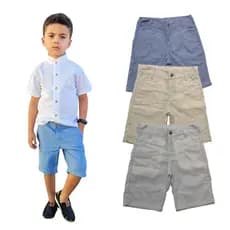 Bermuda infantil linho menino Bolso embutido Juvenil bebê verão - regulador interno