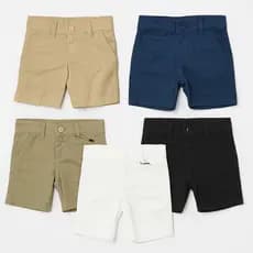 KIT 2 Bermudas Infantil Sarja Bolso embutido Social com elastano regulador Short de menino