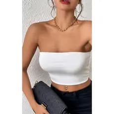 kit 3 Cropped Top Tube verão Básico Feminino Tomara que Caia Tubinho Suplex Duplo Sem Bojo Feminino