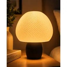 Abajur de Mesa Cogumelo LED Bivolt Luminária Decorativa Quarto Sala Cabeceira Setup Luz Quente