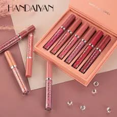 6pcs HANDAIYAN Copo Antiaderente Batom Líquido Lip Gloss Conjunto de Brilho Labial