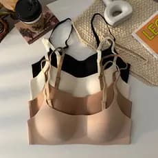 Roupa interior sem costura estilo fino reunindo seios fechados Anti-flacidez copo não vazio sem anel de aço feminino