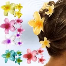 Kit 3 Piranha De Flor Garra Para Cabelo Grampo De Flor Praia