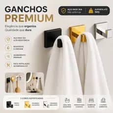 Ganchos De Parede Inox Banheiro Para Toalhas, Instalação de Perfuração,Preto Fosco/Dourado