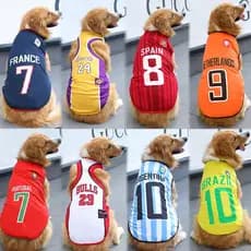 Camiseta de time sem mangas respirável para cães e gatos 1-50kg verão Golden Retriever Border Collie Labrador