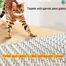 tapete anti gato transparente cortável protege sofá sacada plantas gatos cachorros espinhos macios