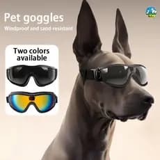Óculos para Cães Antivento Proteção UV Antipoeira Passeio de Moto Serve p/ Cães e Gatos Tiras Ajustáveis