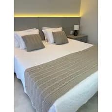 Kit Manta Peseira Tricot Casal + 2 Capas Almofada Cama Sofá Decoração Luxo Aconchegante Boho FIRENZE