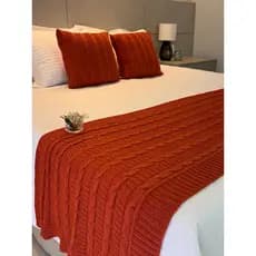 Kit Manta Peseira Tricot Casal Queen King + 2 Capas De Almofada Cama Sofá Decoração Aconchegante FI