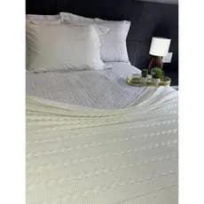 Manta Decorativa Tricot para Cama e Sofá Luxo Macia Grande Elegante Estilo Boho - SEM ALMOFADA