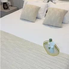 Kit Peseira Aconchegante Manta Tricot Casal Queen King + Capas Almofada Decoração Sofá Cama Luxo RA